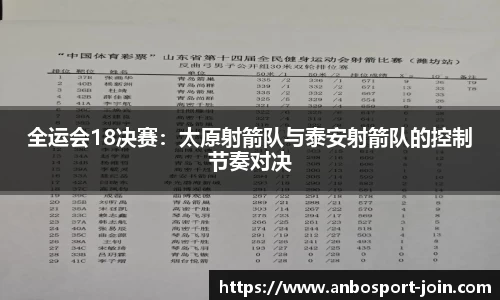 全运会18决赛：太原射箭队与泰安射箭队的控制节奏对决
